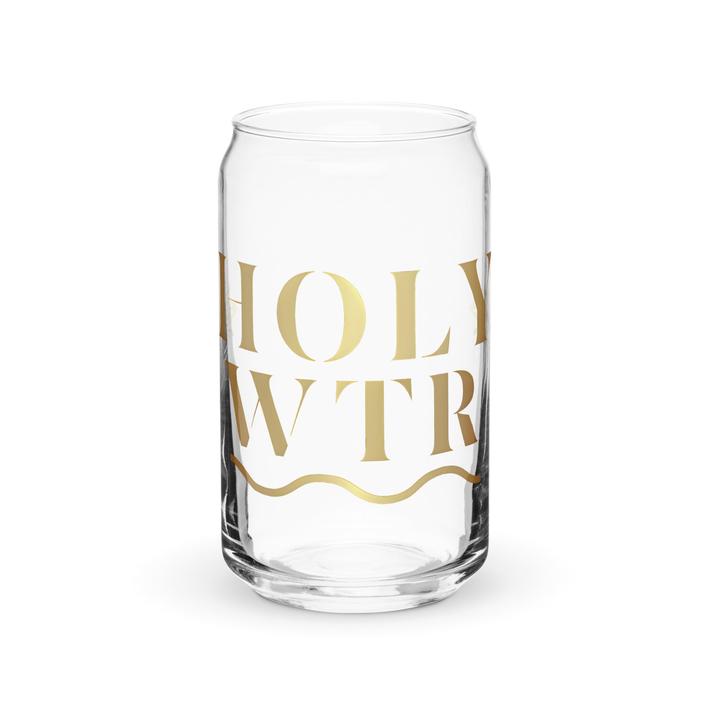 Can-Shaped Drinking Glass Cup, w/ Lid and Metal Straw